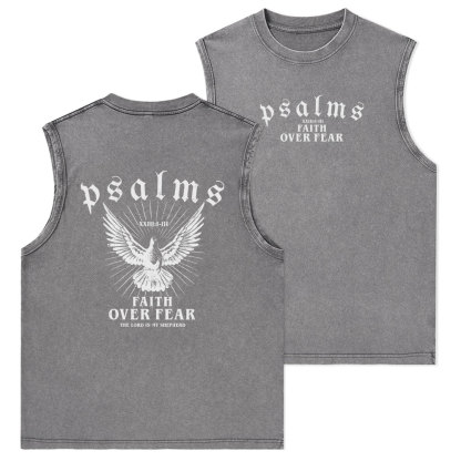 Faith Over Fear Christian Washed Tank Top