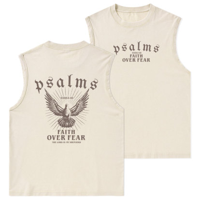 Faith Over Fear Christian Washed Tank Top
