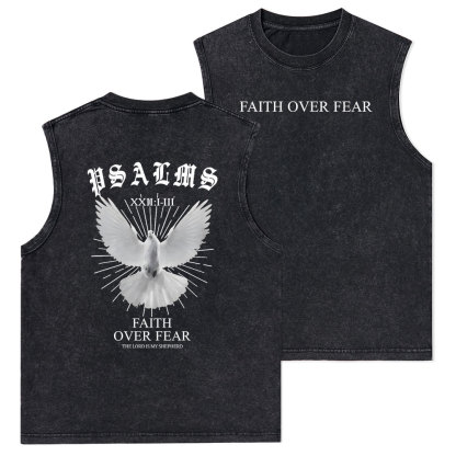 Faith Over Fear Christian Washed Tank Top
