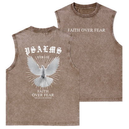 Faith Over Fear Christian Washed Tank Top