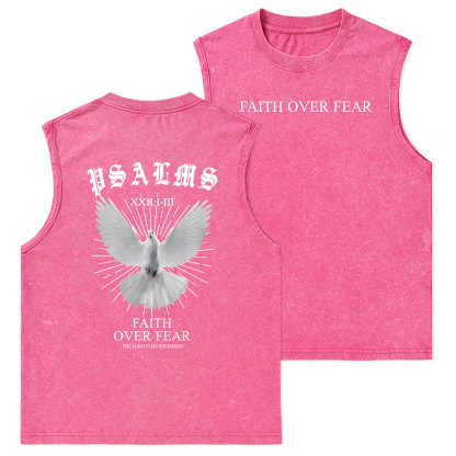 Faith Over Fear Christian Washed Tank Top