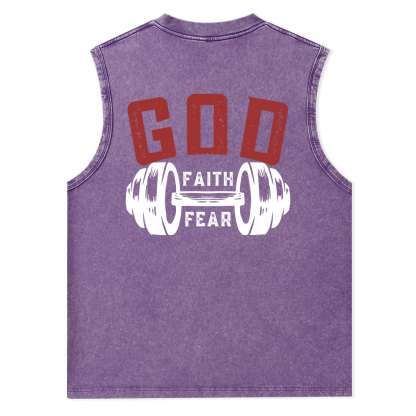 Faith Over Fear Christian Washed Tank Top