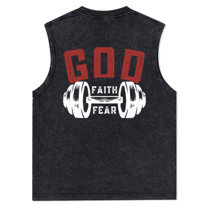 Faith Over Fear Christian Washed Tank Top