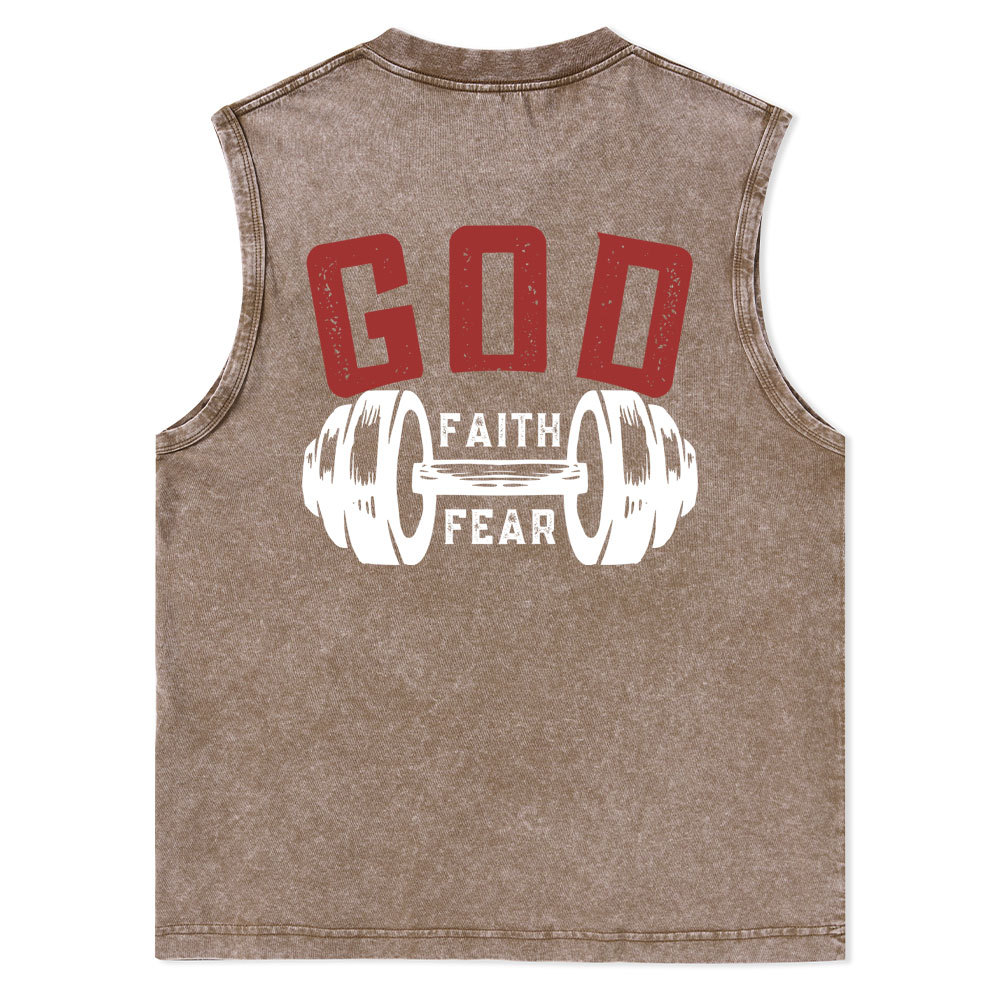Faith Over Fear Christian Washed Tank Top