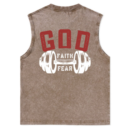 Faith Over Fear Christian Washed Tank Top