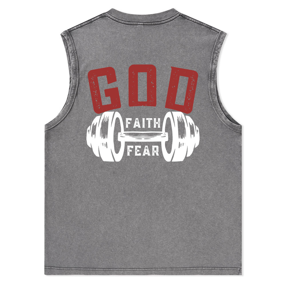 Faith Over Fear Christian Washed Tank Top