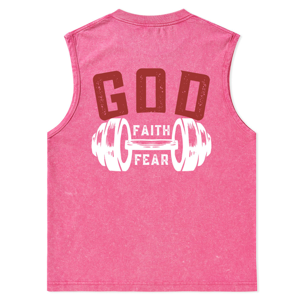 Faith Over Fear Christian Washed Tank Top