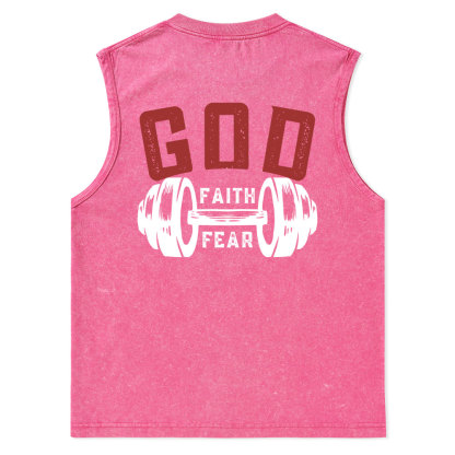 Faith Over Fear Christian Washed Tank Top