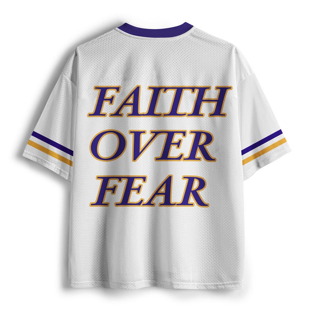 Faith Over Fear Christian White Mesh Jersey 