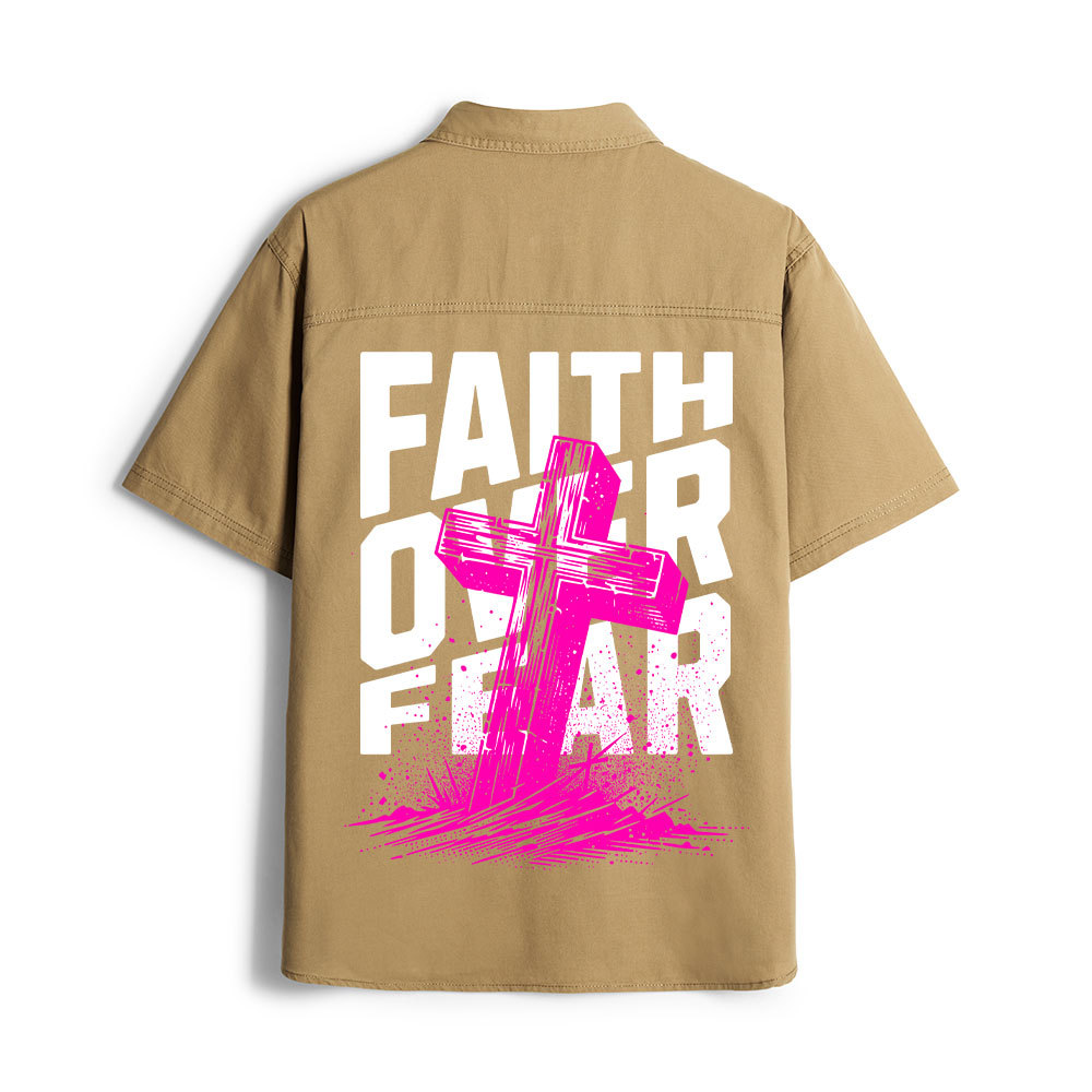 Faith Over Fear Christian Work Shirt