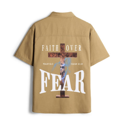 Faith Over Fear Christian Work Shirt