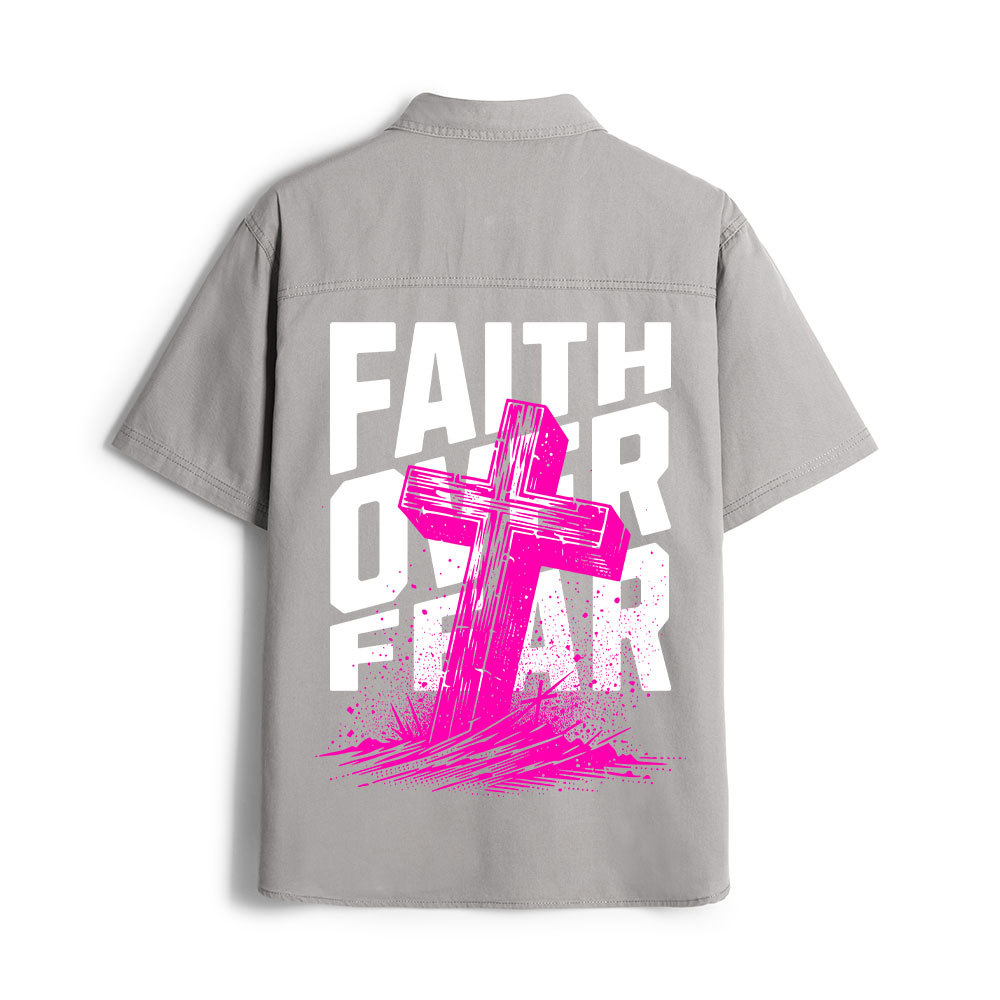 Faith Over Fear Christian Work Shirt