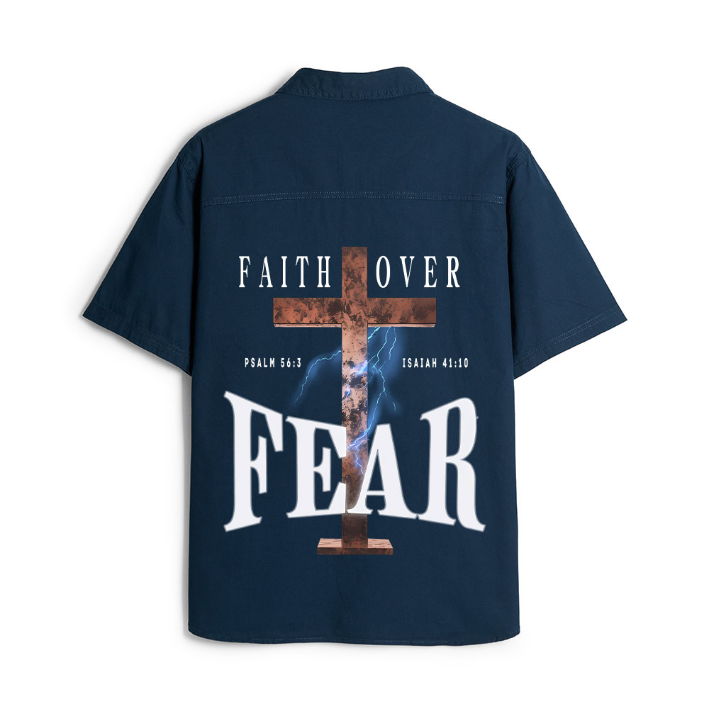 Faith Over Fear Christian Work Shirt