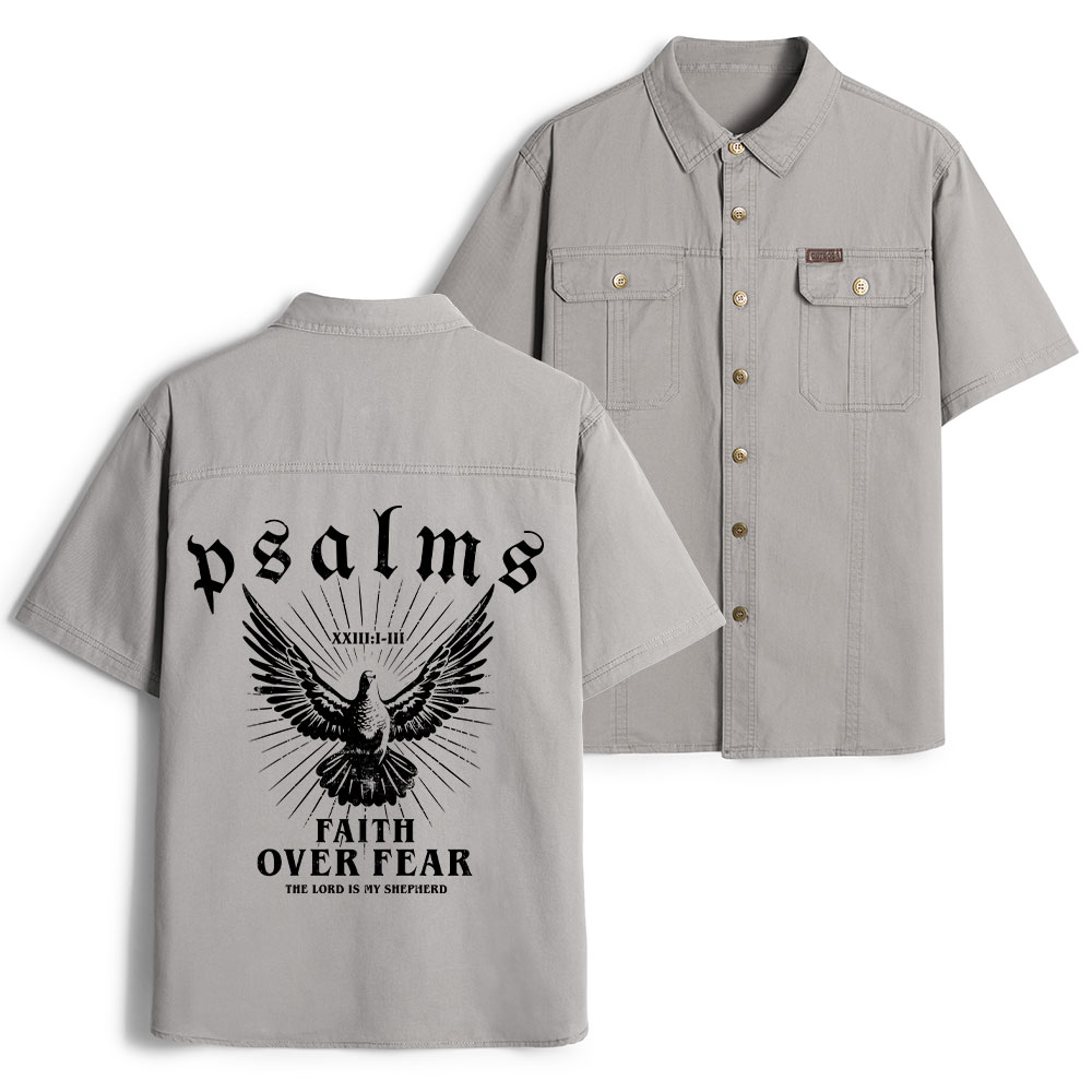 Faith Over Fear Christian Work Shirt 