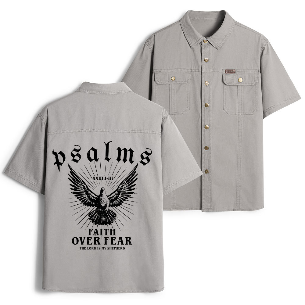 Faith Over Fear Christian Work Shirt 