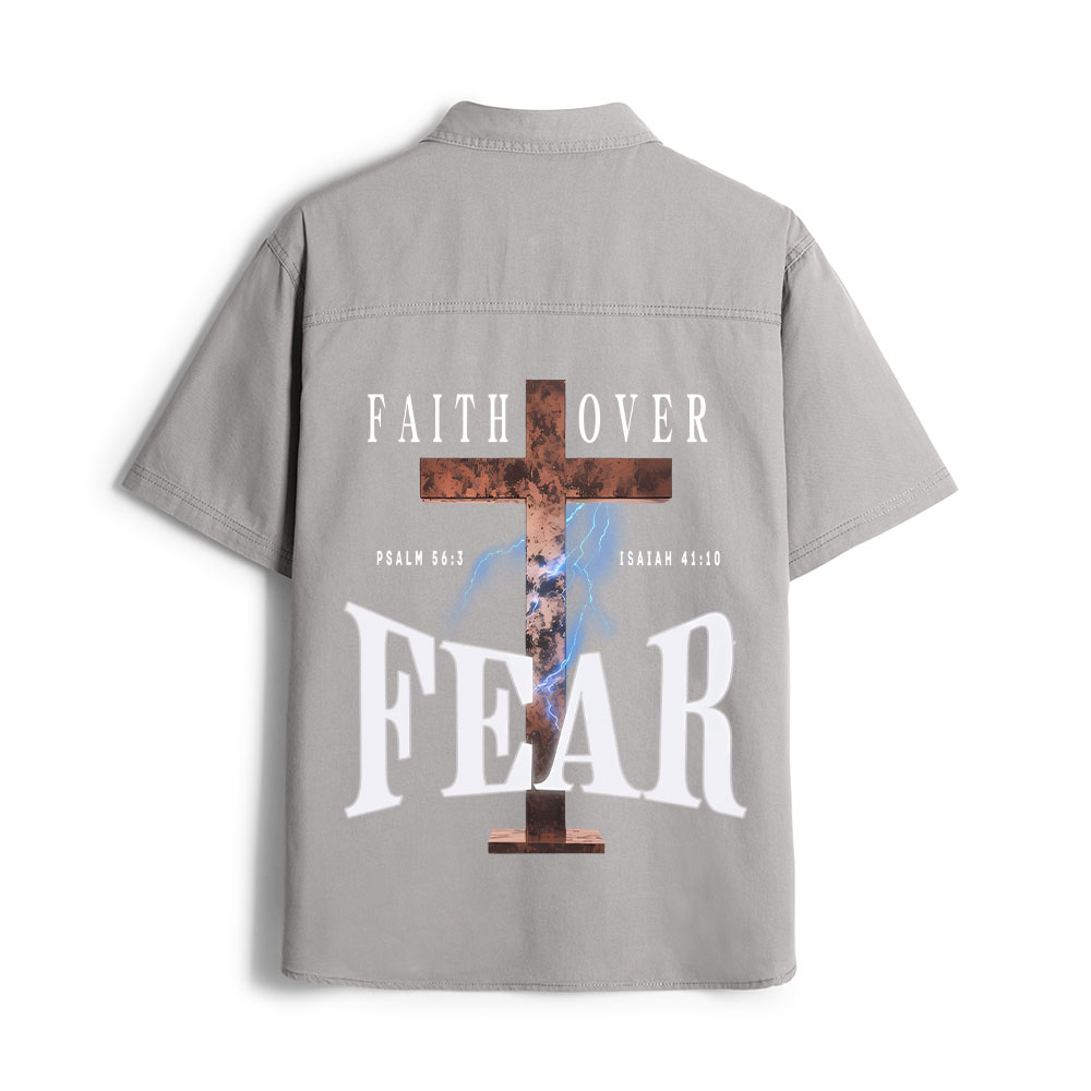 Faith Over Fear Christian Work Shirt