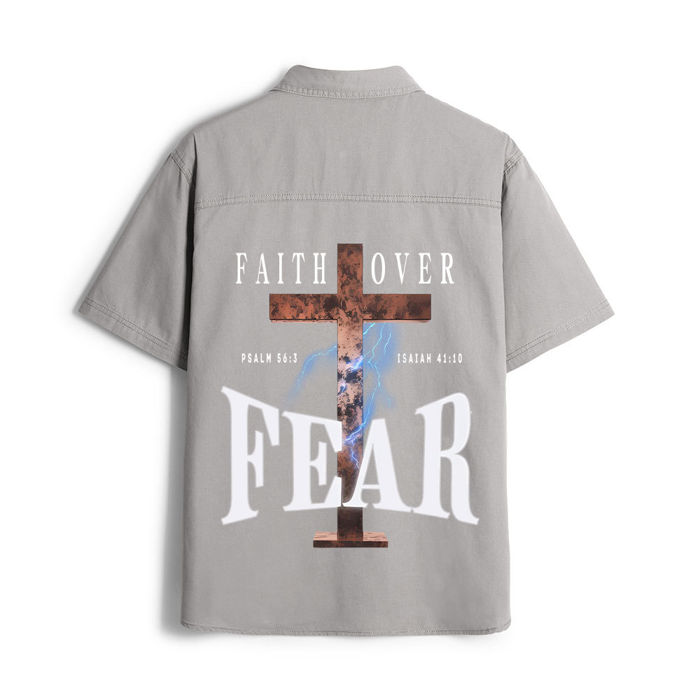 Faith Over Fear Christian Work Shirt