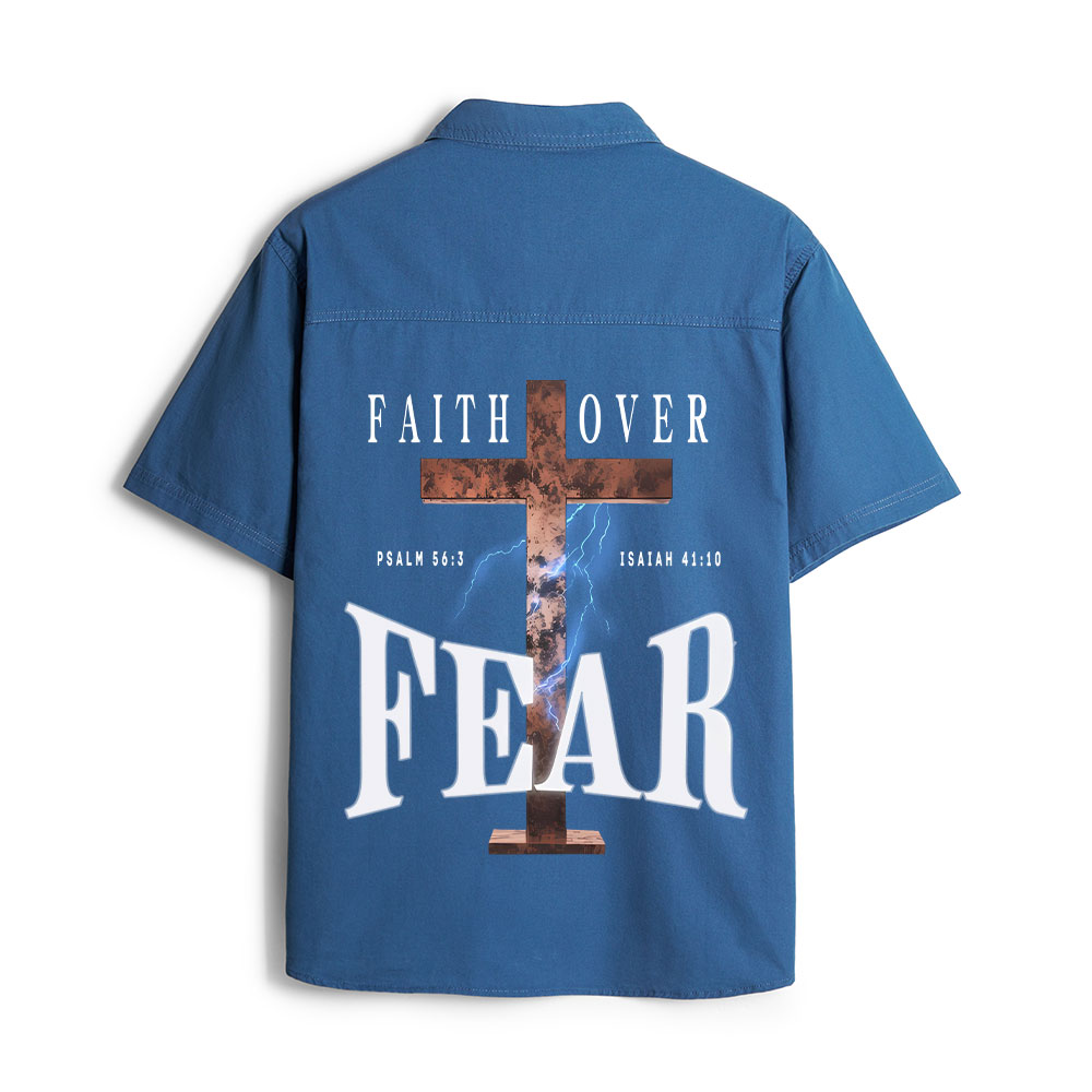Faith Over Fear Christian Work Shirt
