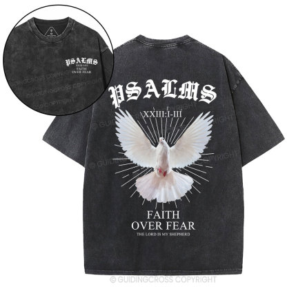 Faith Over Fear Dove Christian Washed T-Shirt