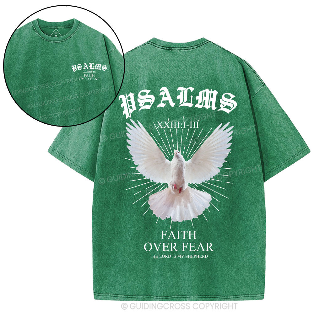 Faith Over Fear Dove Christian Washed T-Shirt