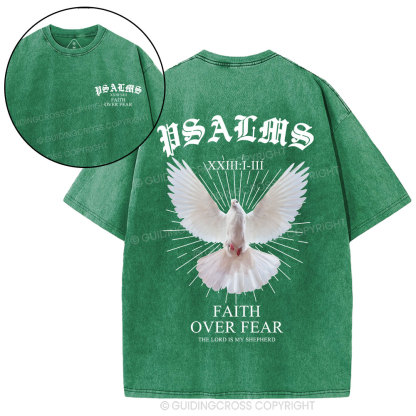 Faith Over Fear Dove Christian Washed T-Shirt
