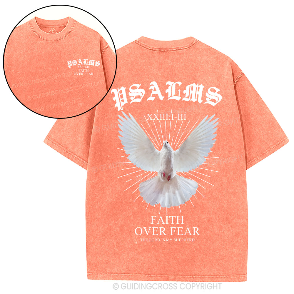 Faith Over Fear Dove Christian Washed T-Shirt