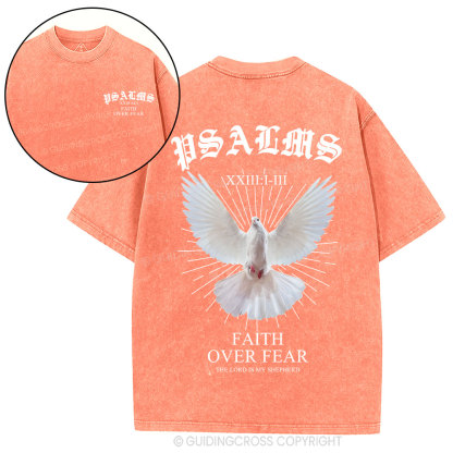 Faith Over Fear Dove Christian Washed T-Shirt