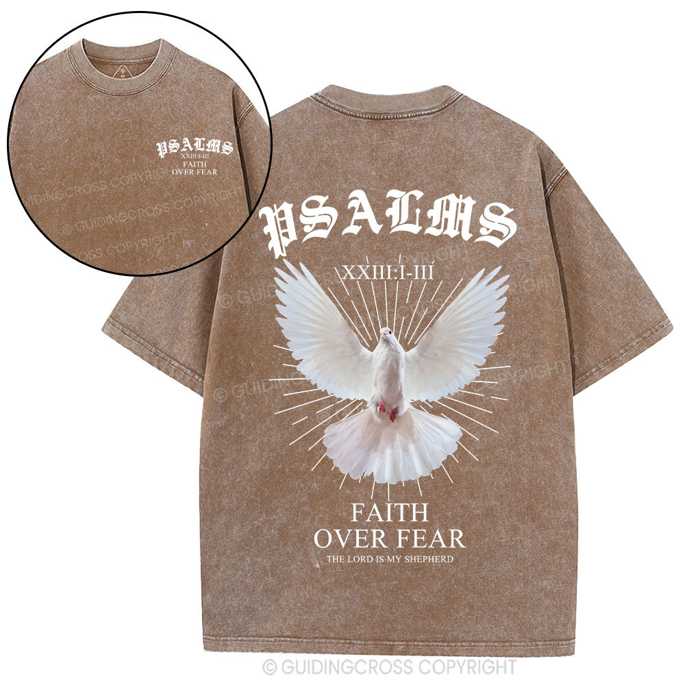 Faith Over Fear Dove Christian Washed T-Shirt
