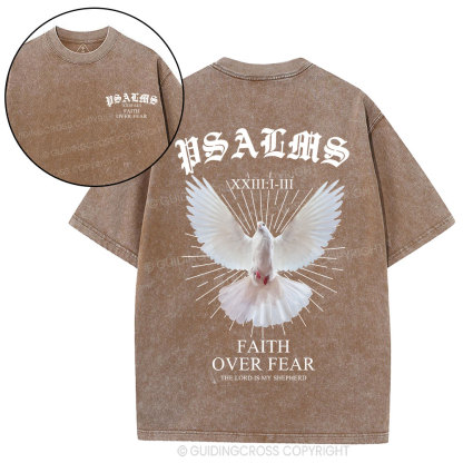 Faith Over Fear Dove Christian Washed T-Shirt