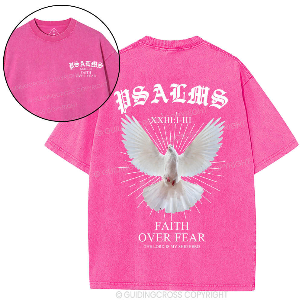 Faith Over Fear Dove Christian Washed T-Shirt
