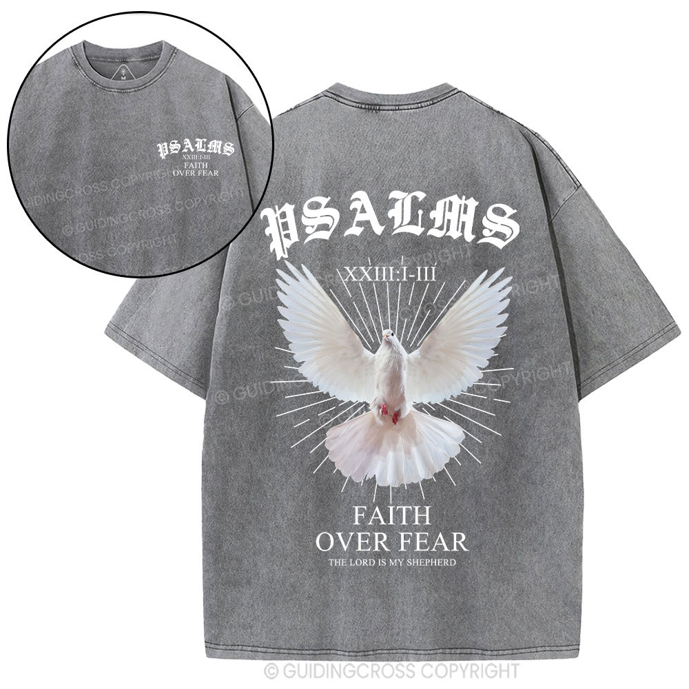Faith Over Fear Dove Christian Washed T-Shirt