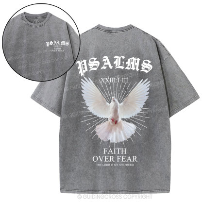 Faith Over Fear Dove Christian Washed T-Shirt