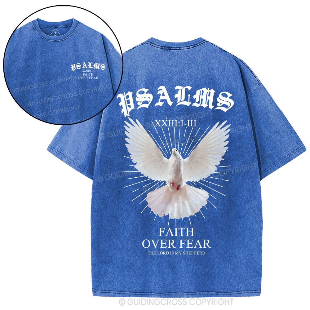 Faith Over Fear Dove Christian Washed T-Shirt