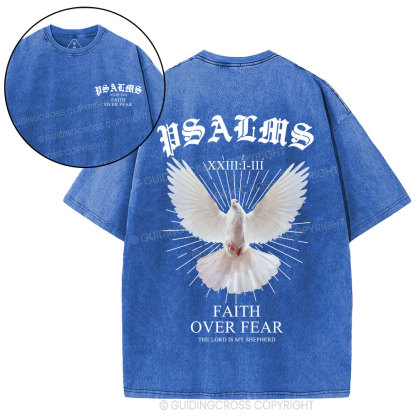 Faith Over Fear Dove Christian Washed T-Shirt