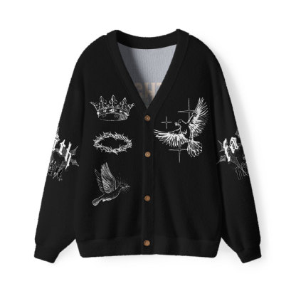 Faith Over Fear Furry Christian Lightweight Cardigan