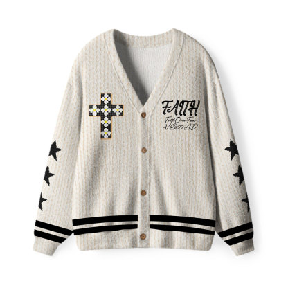Faith Over Fear Furry Christian Lightweight Cardigan