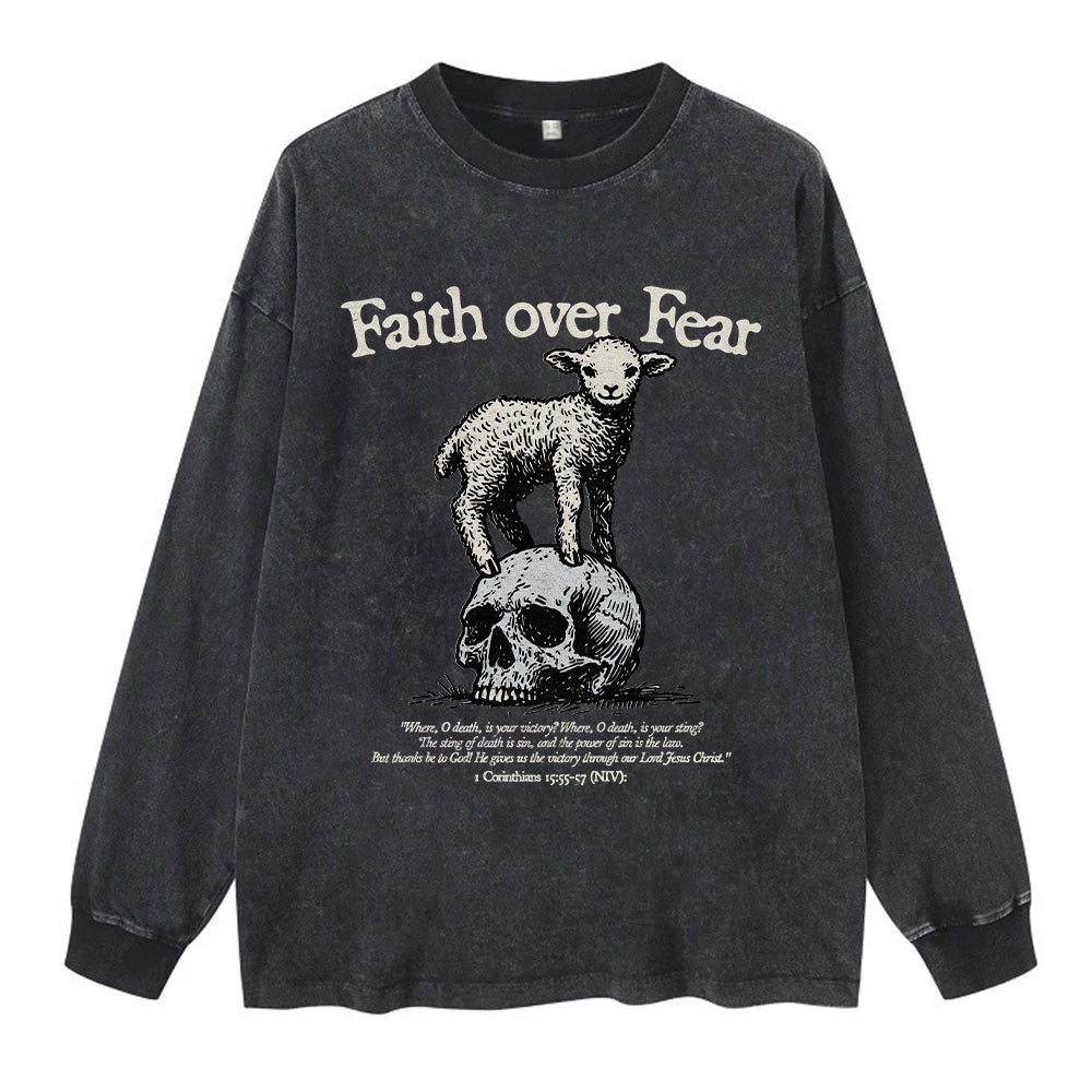 Sample Washed Long Sleeve T-Shirt Sale - GuidingCross