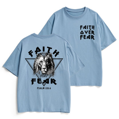 Faith Over Fear Lion Christian Heavy Cotton T-Shirt