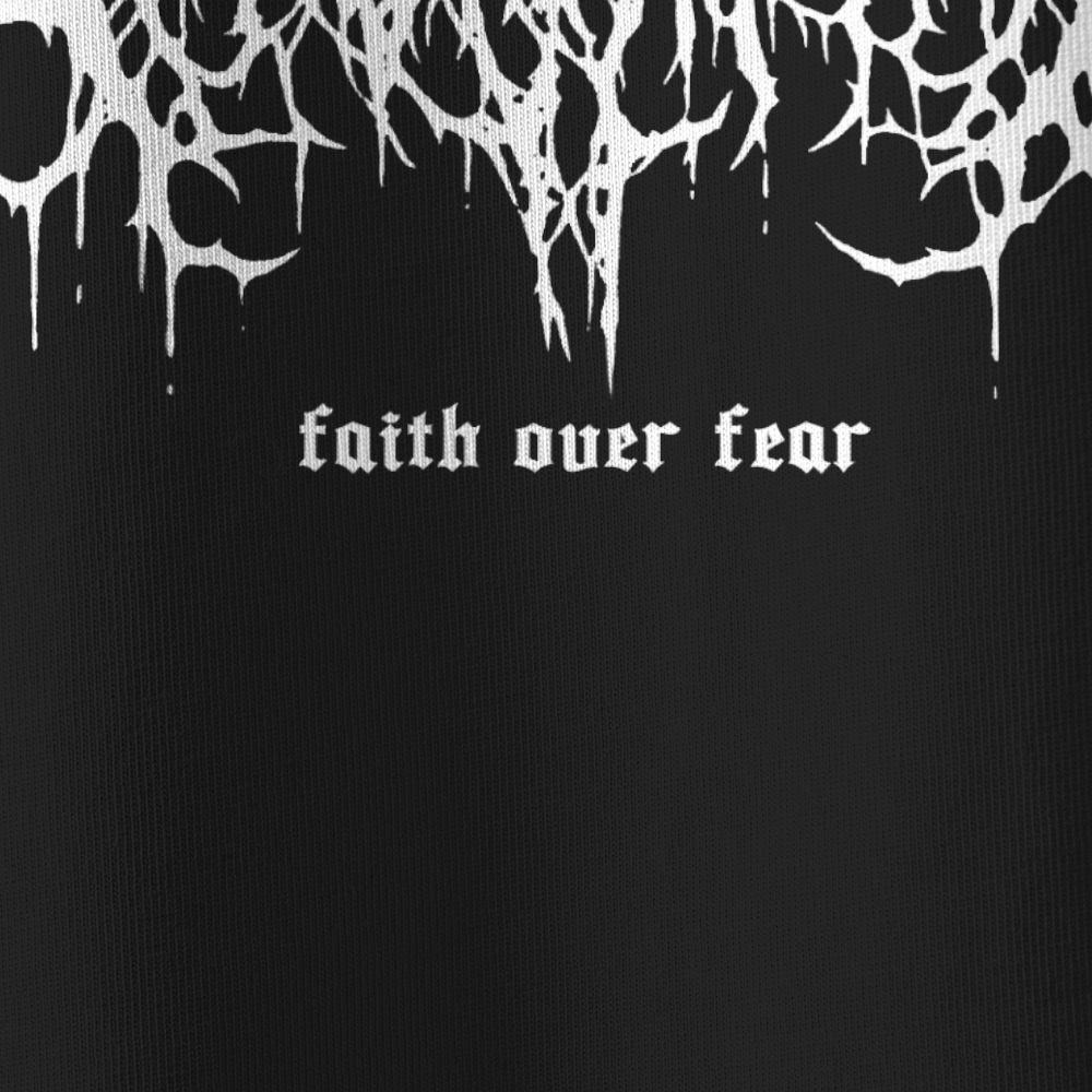 Faith Over Fear Oversized All-Over Print Christian T-Shirt