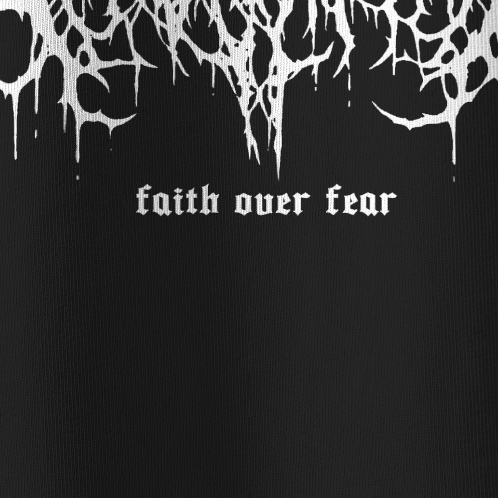 Faith Over Fear Oversized All-Over Print Christian T-Shirt