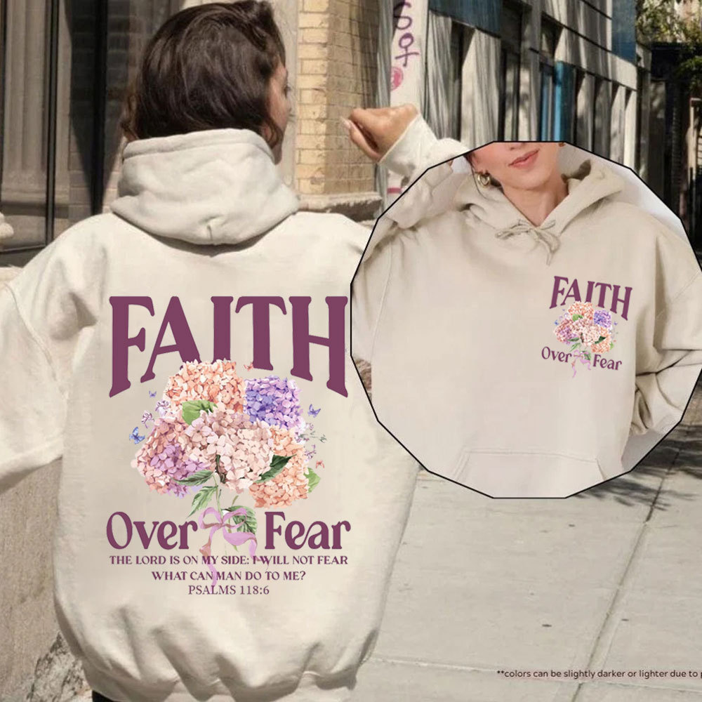 Faith Over Fear Premium Christian Fleece Hoodie Set