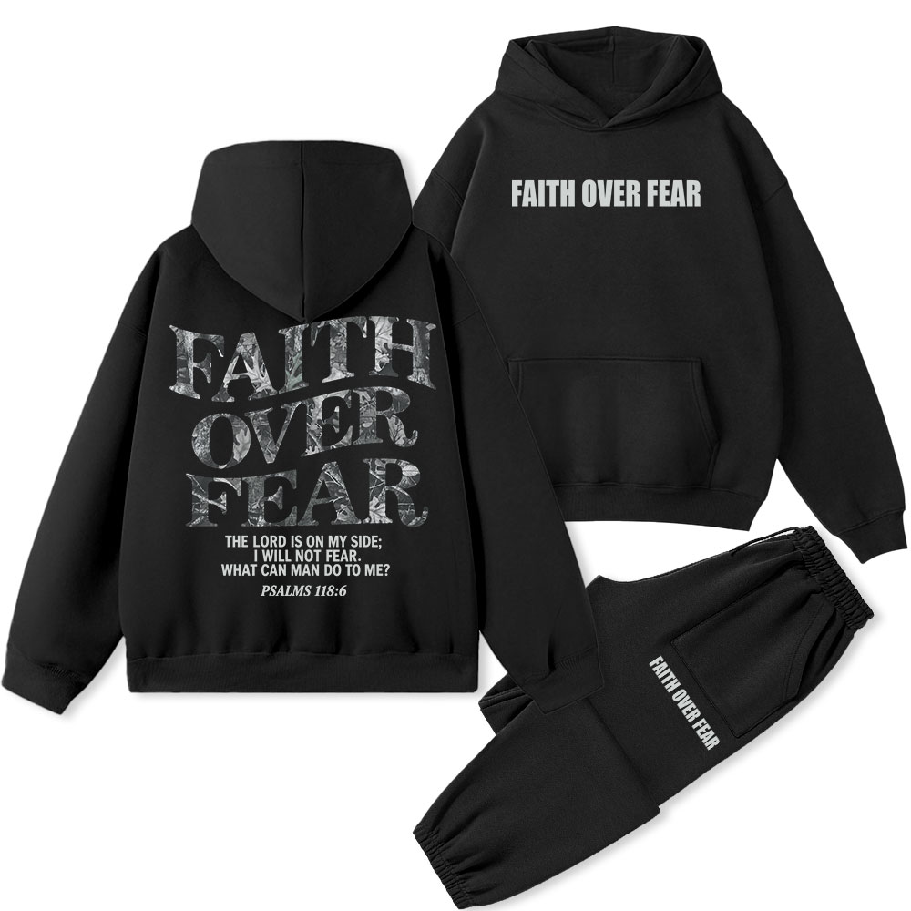 Faith Over Fear Premium Fleece Hoodie Set