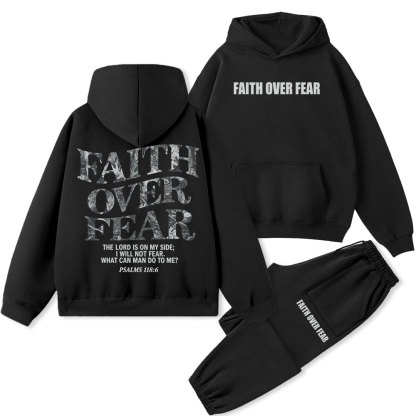Faith Over Fear Premium Fleece Hoodie Set