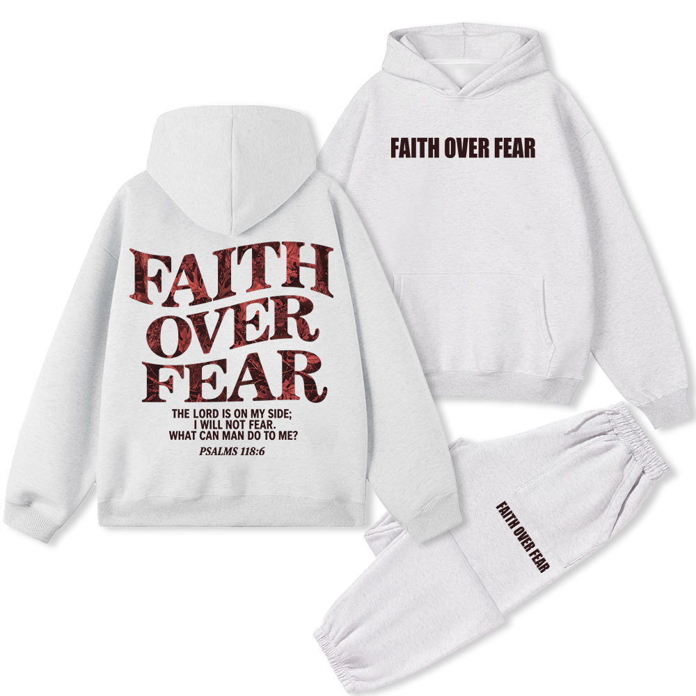 Faith Over Fear Premium Fleece Hoodie Set