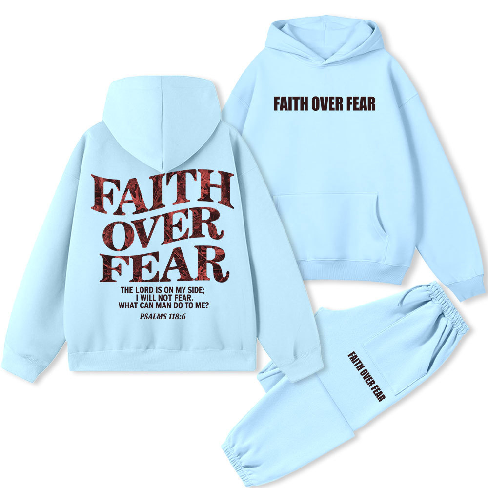 Faith Over Fear Premium Fleece Hoodie Set