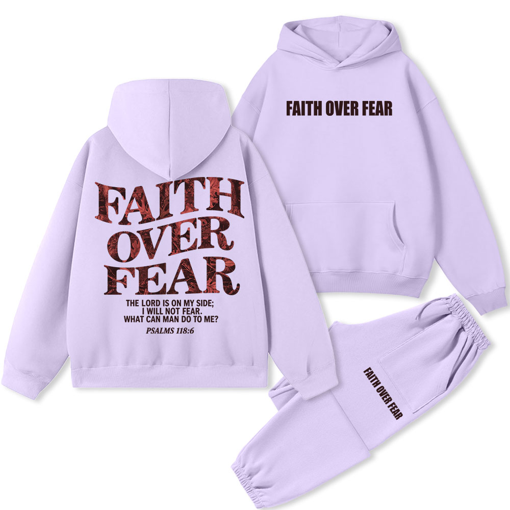Faith Over Fear Premium Fleece Hoodie Set