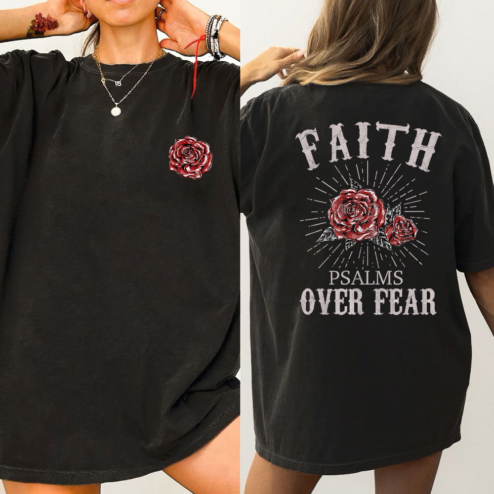 Faith Over Fear Retro Kids T Shirt