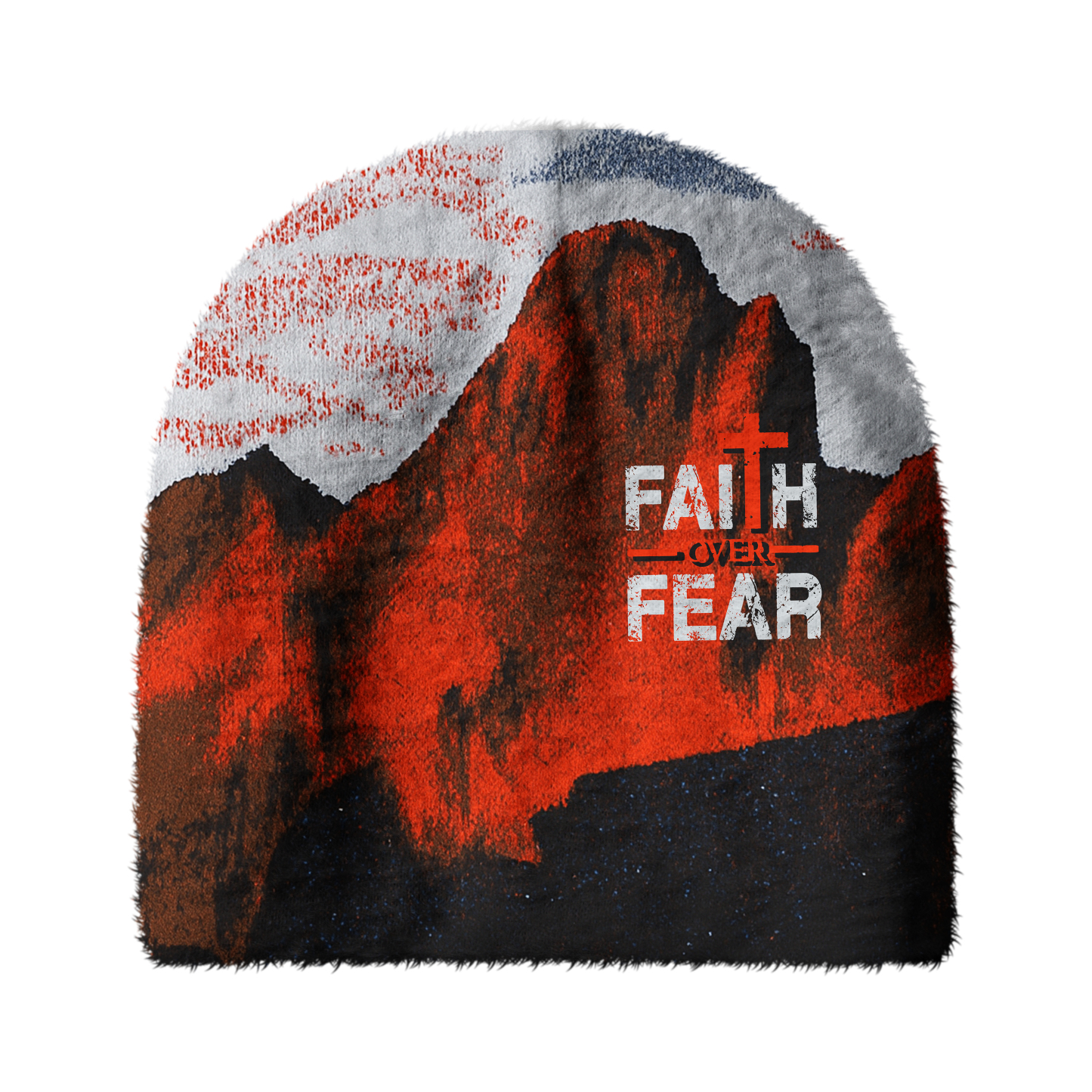 Faith Over Fear Short Plush Christian Beanie