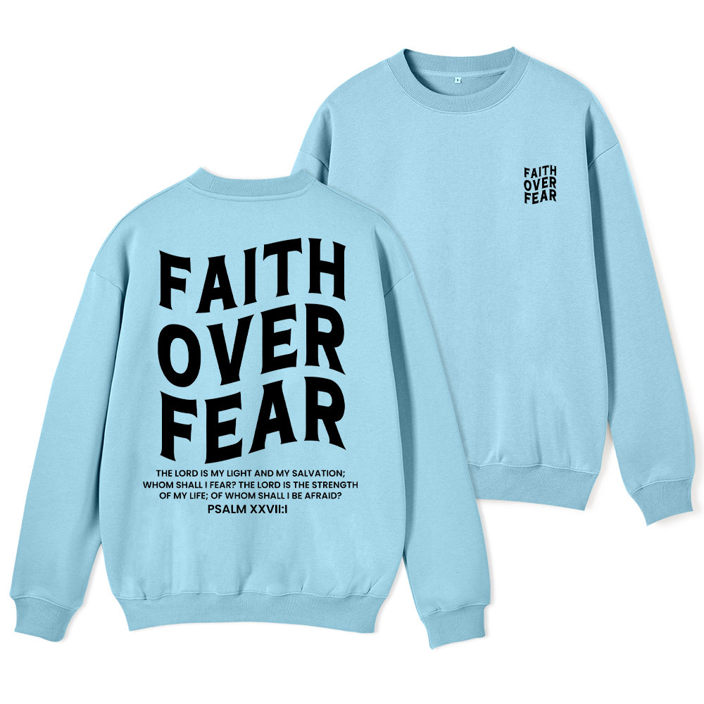 Faith Over Fear Unisex Christian Fleece Sweatshirt Sale - GuidingCross