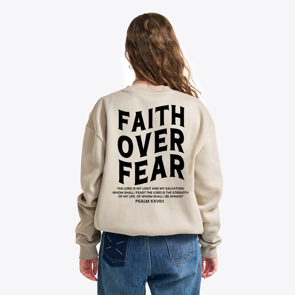 Faith Over Fear Unisex Christian Fleece Sweatshirt